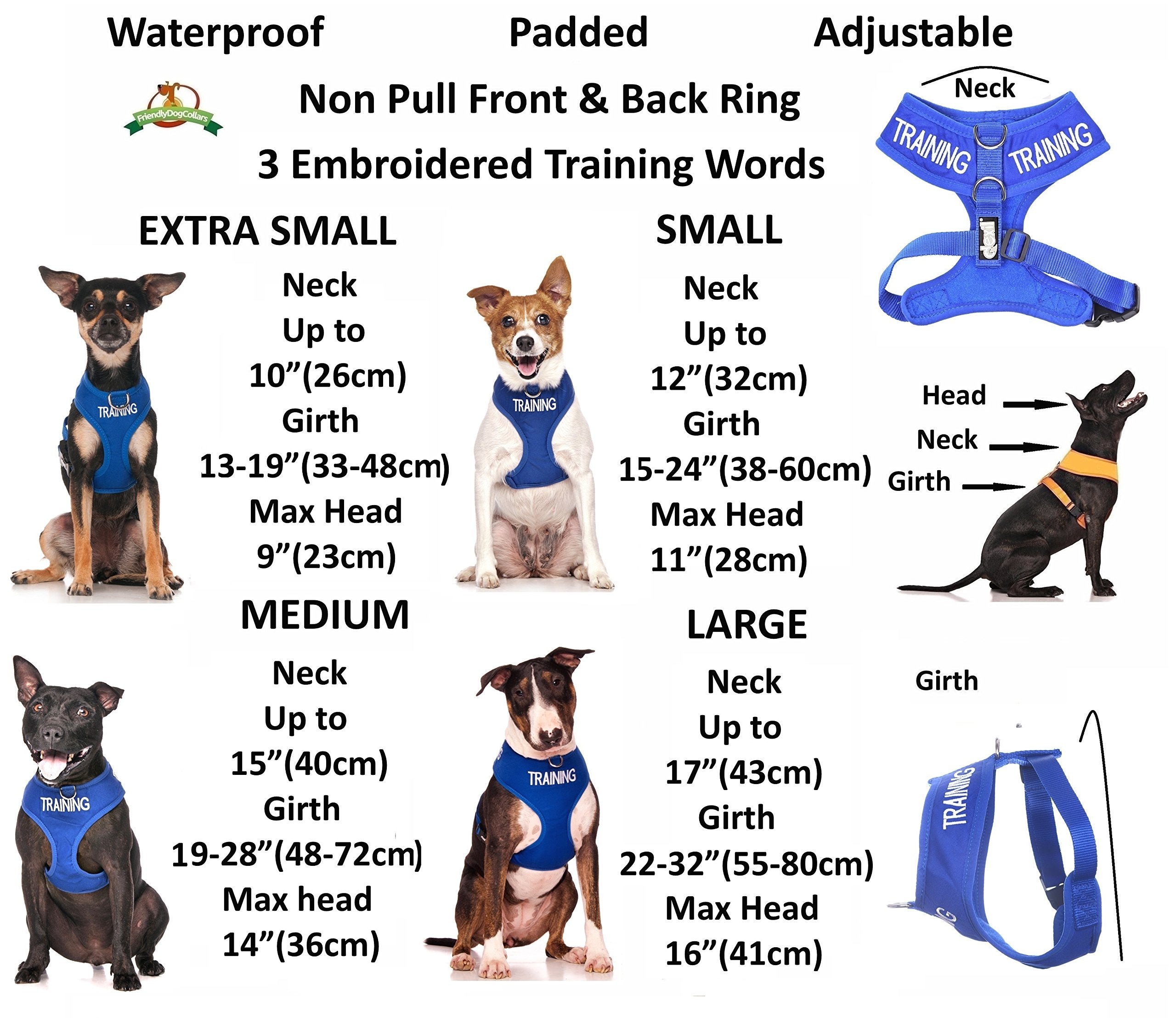 Training (Dog In Training/Do Not Disturb) Blue Colour Coded Non-Pull Front And Back D Ring Padded And Waterproof Vest Dog Harnes